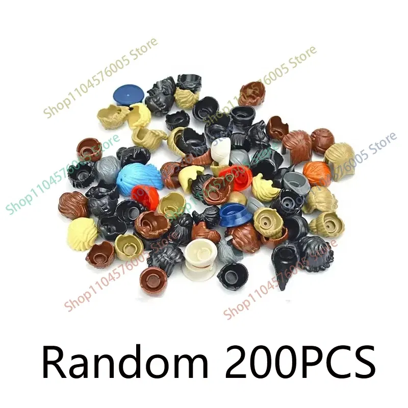 Color: NAVY - MOC Brown Hair Building Blocks City Figures Body Creative Accessory Blond Gold White Parts DIY Hats Mini Bricks Assemble Toy S04