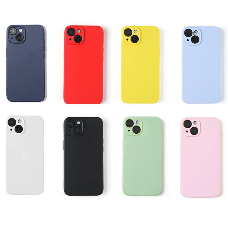 Color: black, Material: PE - Luxury Silicone Phone Case for iPhone 11 12 13 14 15 Pro Max Mini Soft Candy Cover for iPhone XR XS Max 7 8 Plus SE 2020 Cases