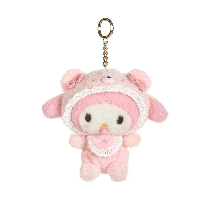 Color: Brown - Kawaii Sanrio Hello Kitty My Melody Cinnamoroll 15Cm Plush Doll Pendant Baby Series Keychain Bag Pendant 20Cm Doll Birthday Gift