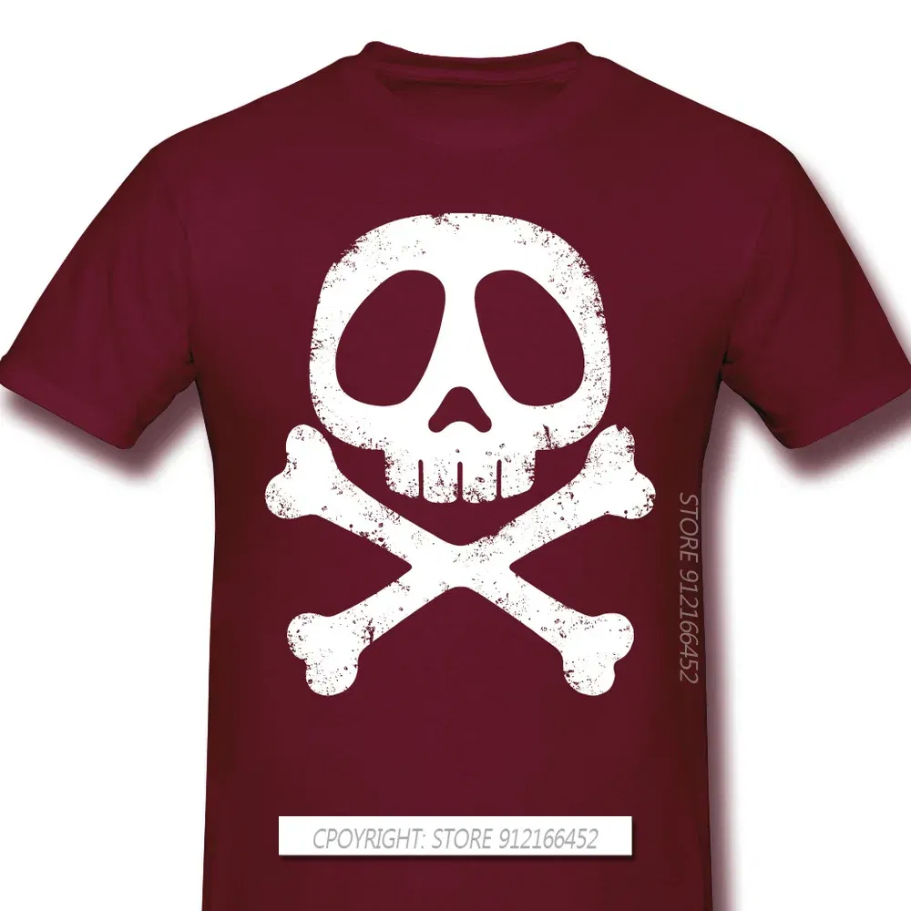 Color: Burgundy, Size: XL - Cool Black TShirt Space Pirate Captain Harlock Arcadia Kei Yuki Anime Homme T-Shirts Tee Pure Cotton Oversize Short Sleeve