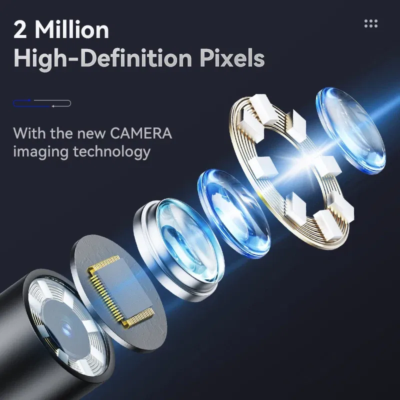 Color: Black, Cable Length: 1m - 360?° Articulated Endoscope,Joystick Articulated Endoscope Camera with Steerable Probe, Compatible with iPhone and Android