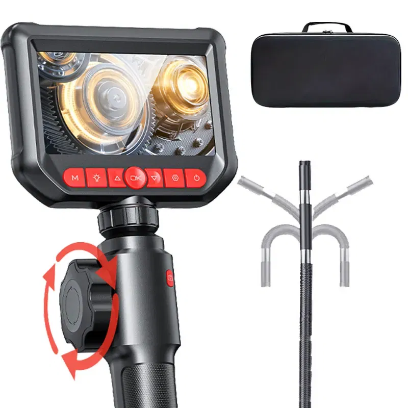 Color: Black, Cable Length: 1m - 360?° Articulated Endoscope,Joystick Articulated Endoscope Camera with Steerable Probe, Compatible with iPhone and Android