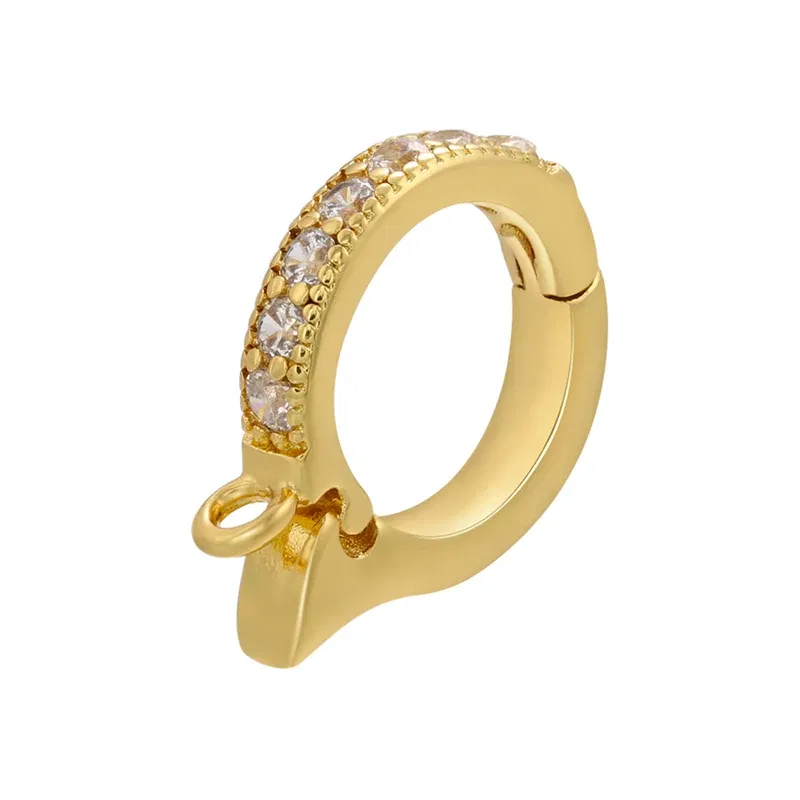 Color: black - ZHUKOU NEW gold color round hooks for women DIY handmade necklace Jewelry hooks accessories supplies wholesale VK129