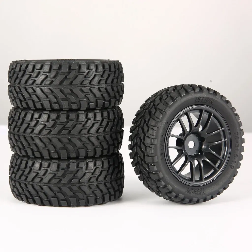 Color: PURPLE - 1.9 inch 75mm Off Road Buggy Tires Wheel 12mm Hex Hubs Rubber for 1/14 1/16 1/10 RC Car Wltoys 144001 Scx10 Traxxas Trx-4 Tamiya