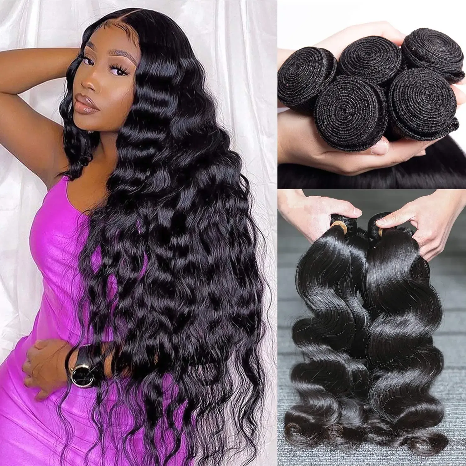 Color: Natural Color, Material Grade: Remy Hair, Longest Hair Proportion: 25%-30%, Ships From: CHINA, Stretched Length: 18 20 22 22 - Body Wave Bundles Human Hair Brazilian Virgin Hair Loose Body Wave Extensions Unprocessed Human Hair Wavy Bundles Natural