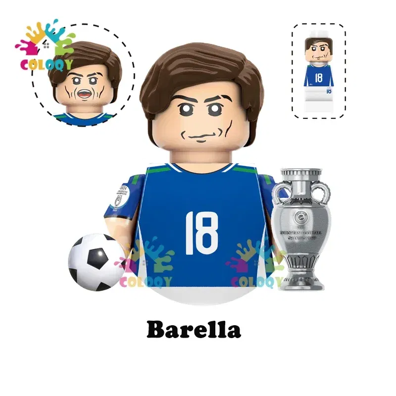 Color: black, Ships From: CHINA - Kids Toys World Famous Football Stars Building Blocks Sport Player Mini Action Figures Golden Cup Toys For Boys Christmas Gifts