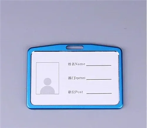 Color: Khaki - Aluminum Alloy Card Cover Case Women Men Work Name Bank ID Card Holders Business Badge Case Credit Card Badge Case Bag Pouch