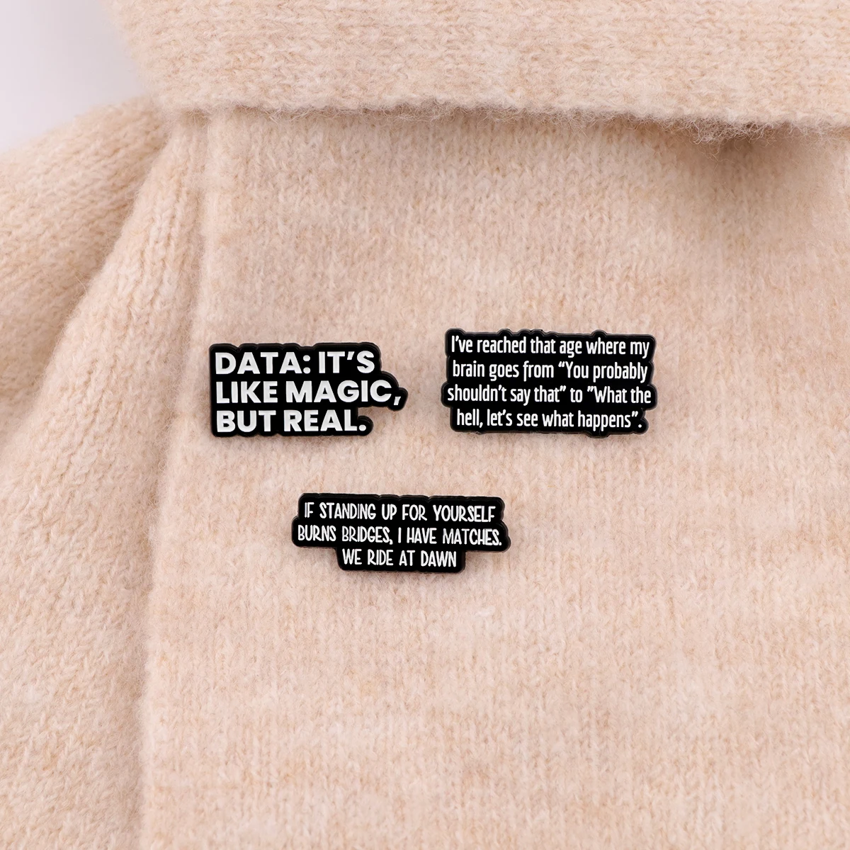 Metal color: Imitation Rhodium Plated - I'M NOT WEIRD Enamel Pin Funny Quotes Brooch Pines Lapel Pins Quotation Badge Clothing Accessories Fashion Jewelry Unique Gift