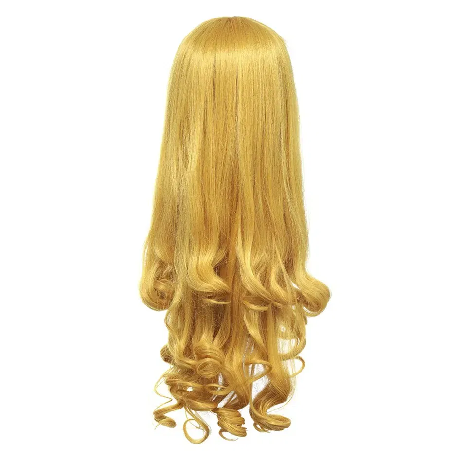 Color: Blue - Girl Princess Cosplay Wig Children Mermaid Wig Princess Hair Accessories Carnival Party Wig Princess Dress Accessories Matching