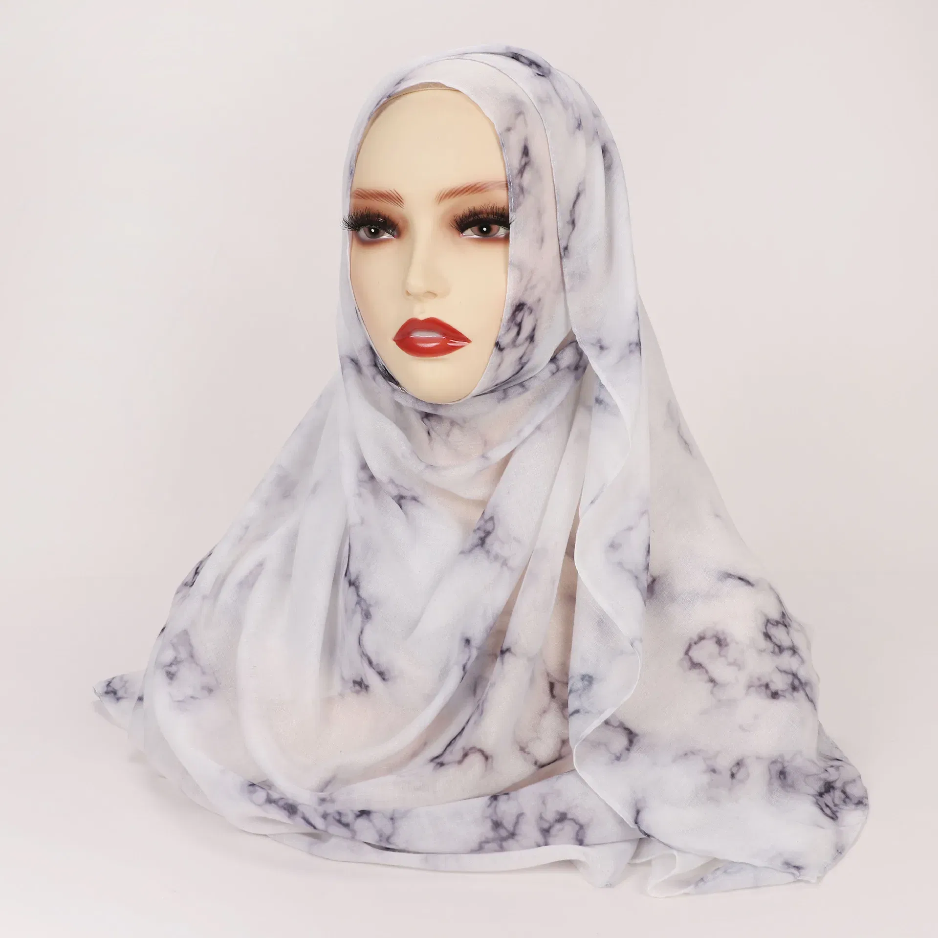 Color: Rust Red - 1Pcs Ramadan Hijab Leopard Print Women Bohemian Watercolor Soft Muslim Hijabs Floral Breathable Shawl Wrap Scarf Headscarf Warm