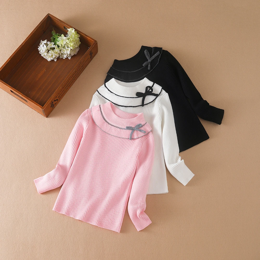 Color: Pink, Kid Size: 12T - Girls Sweater Pullovers Autumn Winter Baby Warm Sweaters Tops Children Knitwear Kids Clothes