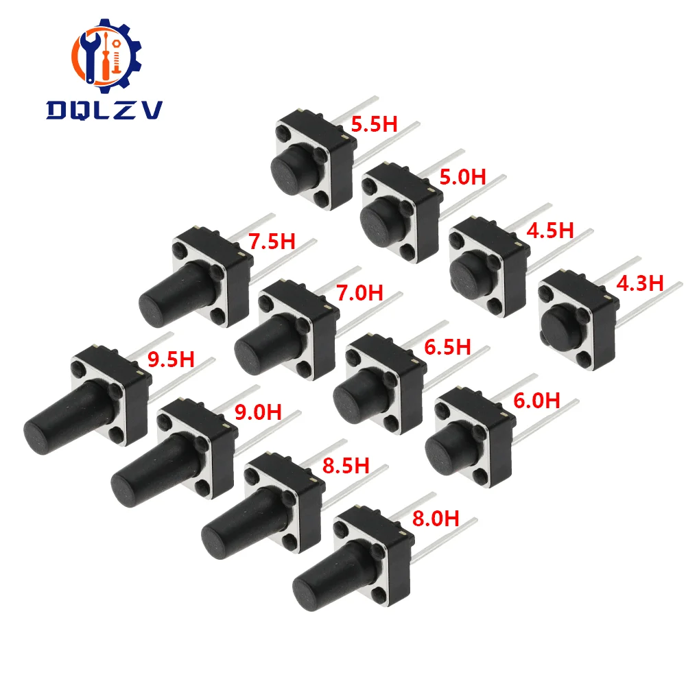 Color: Blue, Size: 3XL - Tact Push Button Switch 12V Copper 2PIN DIP2 SMD Micro Switch 6X6X5 4.3 5 5.5 6 7 8 9 10 11 12 13 15MM TV Toys home use Button