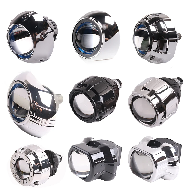 Color: Silver - SANVI 2.5INCHES 3INCHES BI XENON/LED Projector lens mask  shrouds Car light accessories