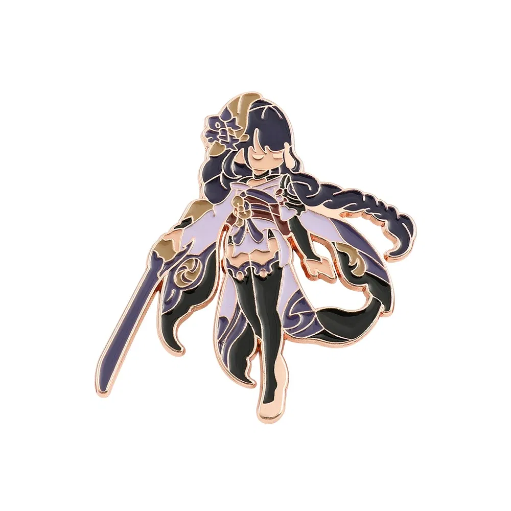 Metal color: Antique Bronze Plated, Ships From: CHINA - Game Genshin Impact Enamel Brooch Cosplay Figure Kaeya Alberich Jewelry Badge Props Lapel Pins for Jacket Pins Jewelry