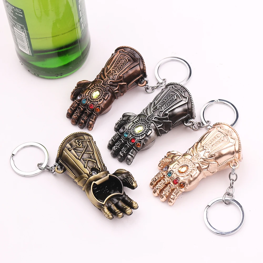 Color: WHITE - Marvel The Avengers Thanos Keychain for Men, Infinity Gauntlet, Creative Beer Bottle Opener, Pendant Gadgets