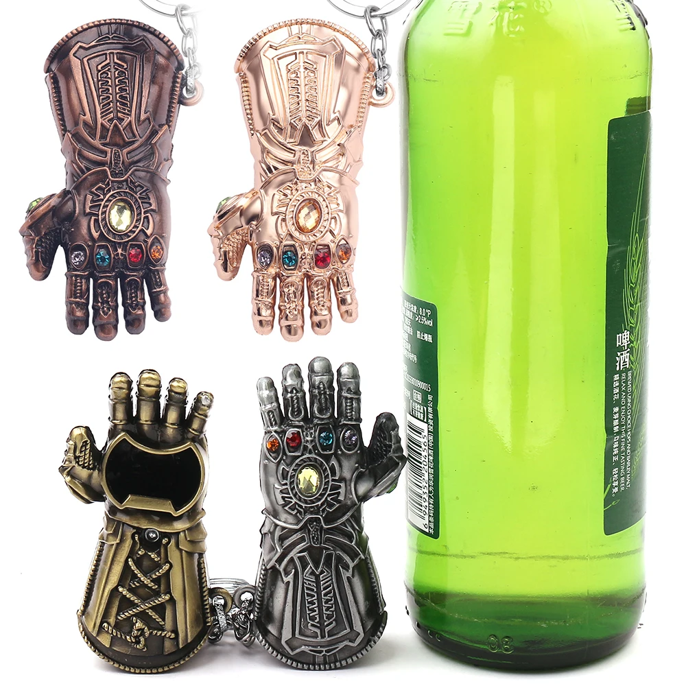 Color: WHITE - Marvel The Avengers Thanos Keychain for Men, Infinity Gauntlet, Creative Beer Bottle Opener, Pendant Gadgets