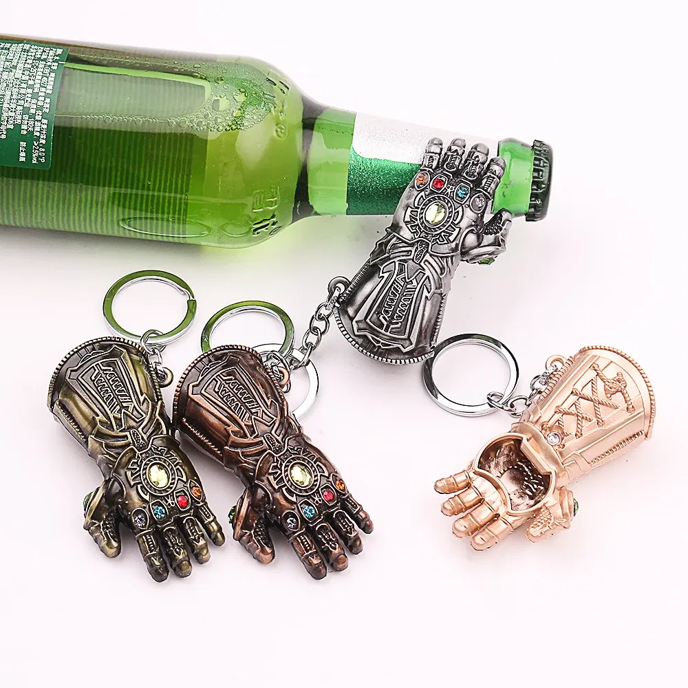 Color: WHITE - Marvel The Avengers Thanos Keychain for Men, Infinity Gauntlet, Creative Beer Bottle Opener, Pendant Gadgets