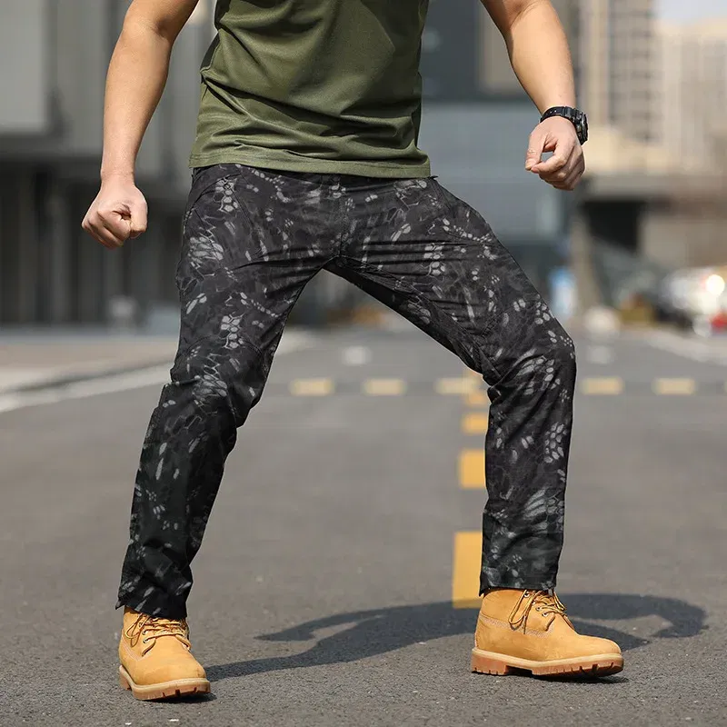 Color: Beige, Size: XXXL - Archon X9 Tactical Pants Slim Fit Waterproof Camouflage Training Pants Spring Autumn Breathable Waterproof Overalls Loose Wear