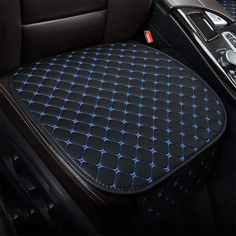 Color Name: camel - Car Seat Cover PU Leather Universal Seat Cushion Minimalism Auto Chair Protective Cover Auto Protector Pad with Storage Pocket