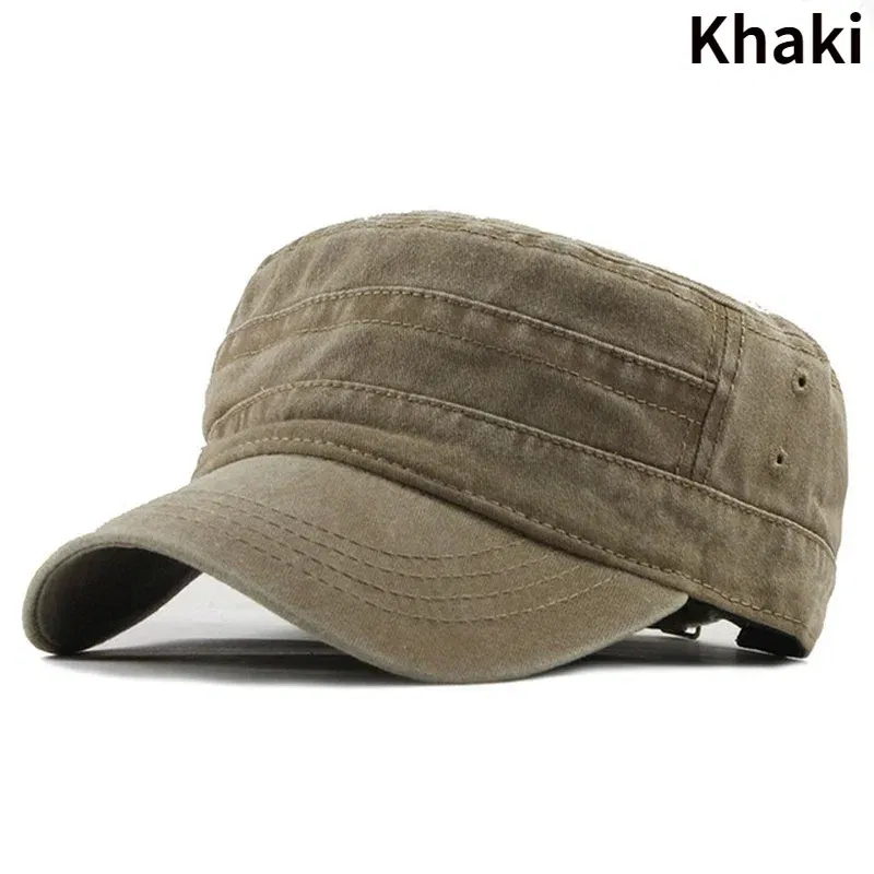 Color: Khaki - Delysia King Classic men's flat hat casual cap summer sun hat