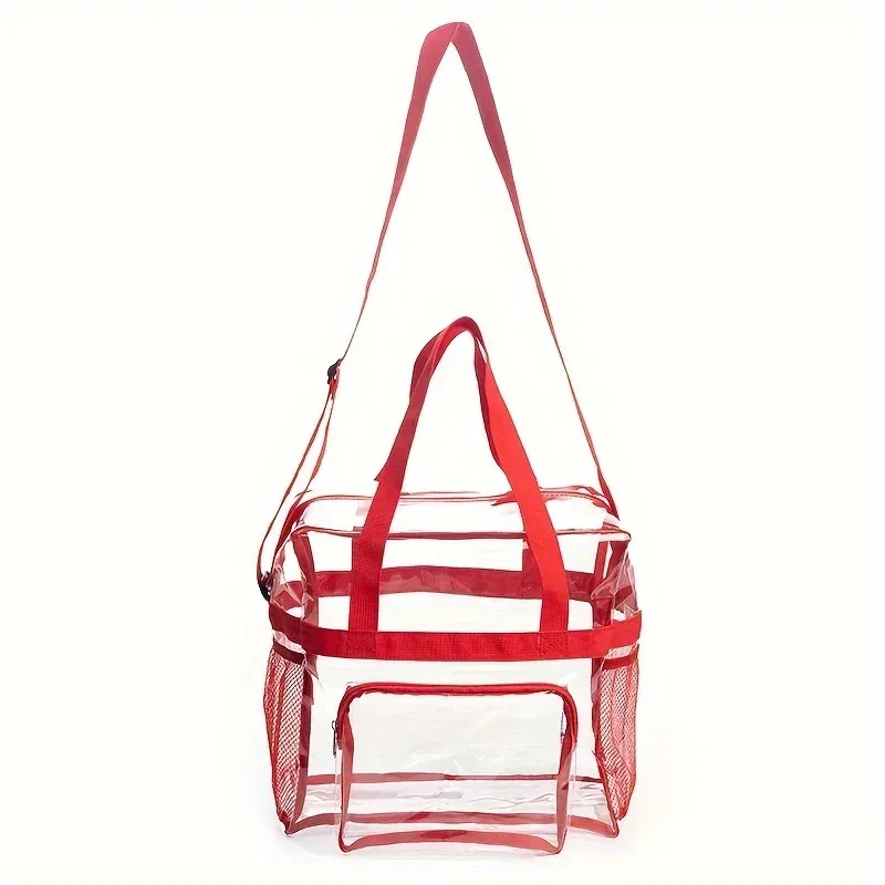 Color: GRAY - Portable PVC Travel Bag with Large Capacity and Transparent Design for Easy Organization and Washing