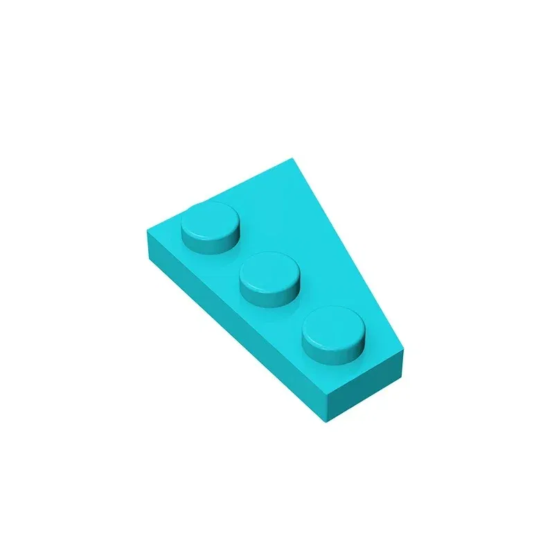 Color: DARK GRAY - Gobricks GDS-546 Wedge, Plate 3 x 2 Left compatible with lego 43723 pieces of children's DIY Assemble Building Blocks
