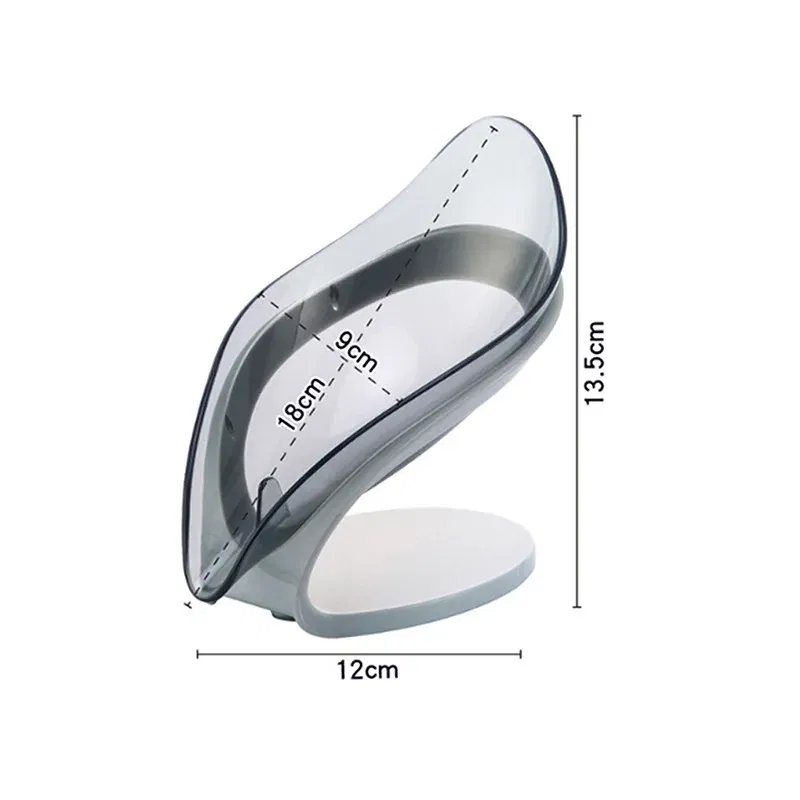 Color: light yellow - Bathroom Soap Holder Leaf Shape Dish Soap Kitchen Sponge Soap Box Storage Non-slip Drain Soap Case Container Bathroom accessorie