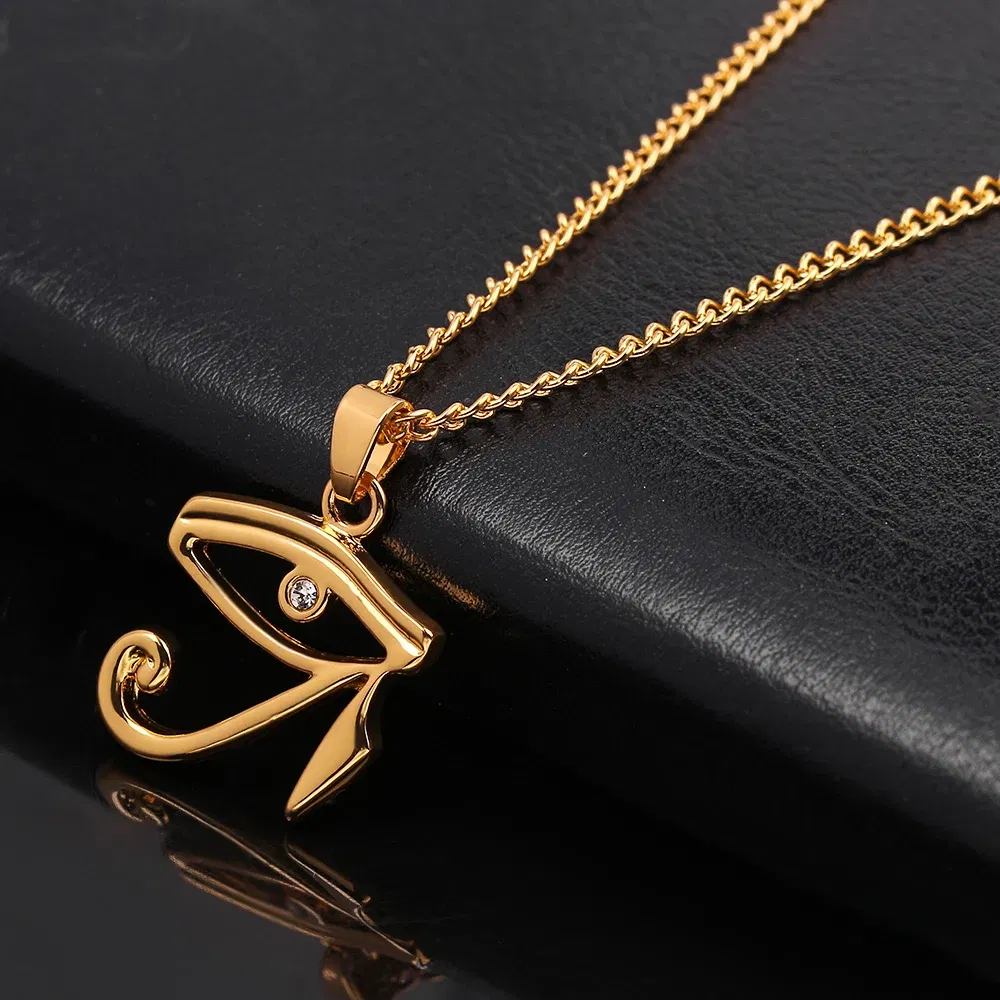 Gold color Ancient Egyptian Pharaoh Eye of Horus pendant necklace Egyptian Gods Power Eye Necklaces for Women Men Jewelry Charms