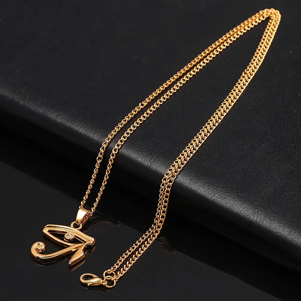 Gold color Ancient Egyptian Pharaoh Eye of Horus pendant necklace Egyptian Gods Power Eye Necklaces for Women Men Jewelry Charms