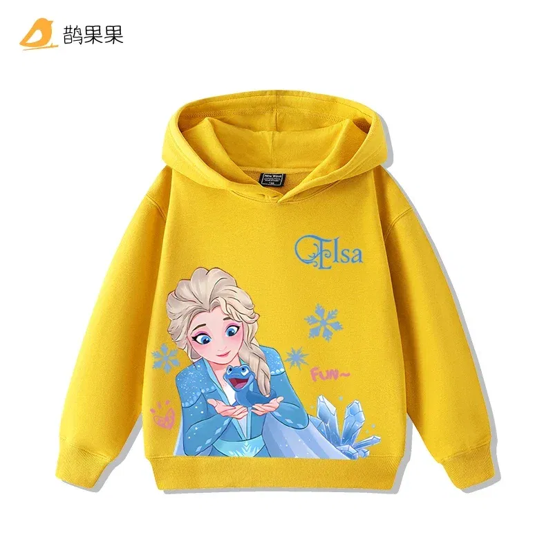 Color: PURPLE, Kid Size: 7 - Queen Elsa Surrounding Girls Autumn and Winter Hooded Sweatshirt Children Girl Children's Tops Cute Long-sleeved Coat