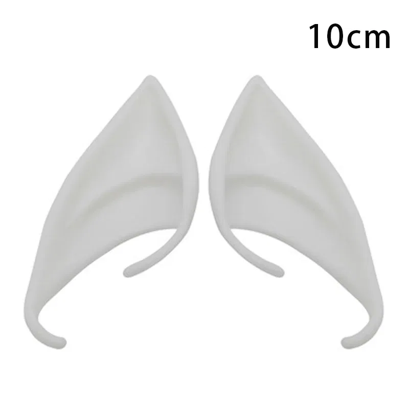 Color: Olive - 1Pairs Cosplay Latex Fairy Angel Elf Ears Halloween Masquerade Party Costumes Halloween Party Decoration Supplies Photo Props
