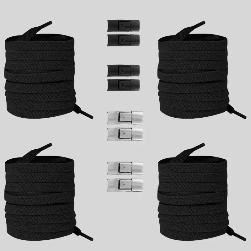 Color: Lavender - 2/4/10pairs Without Ties Elastic Laces No Tie Shoe Laces Press Lock Shoelaces Sneaker Kids Adult 8MM Widened Flat Shoelace