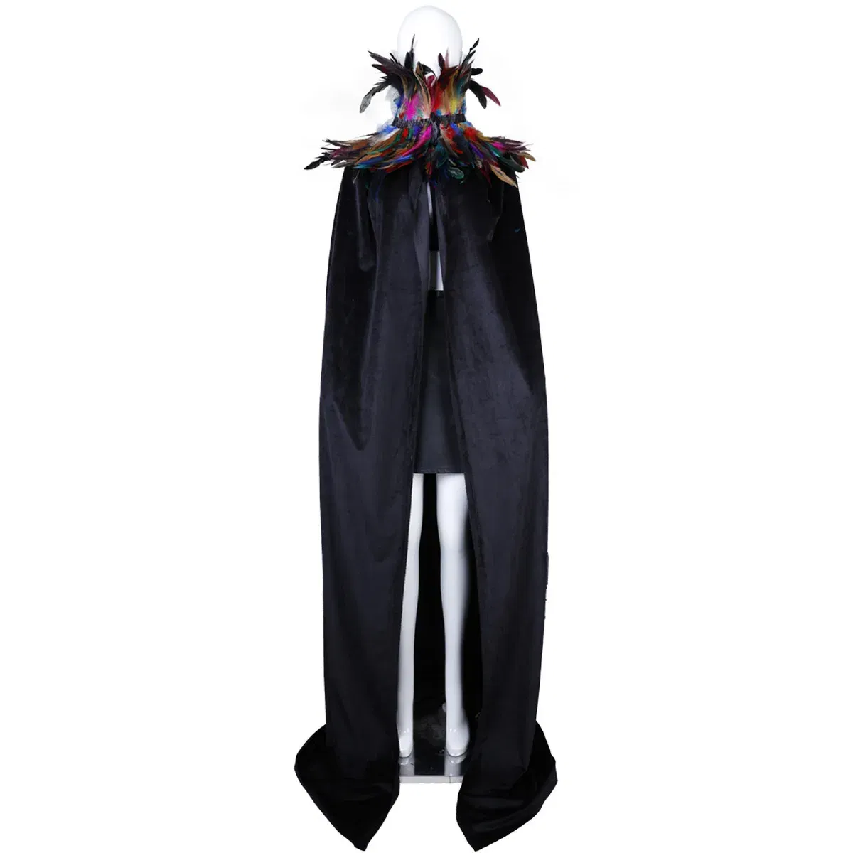 Color: Silver - Feather Shawl With Elegant Gothic Style Cloak With Soft Feathers Perfect For Halloween Or Cosplay