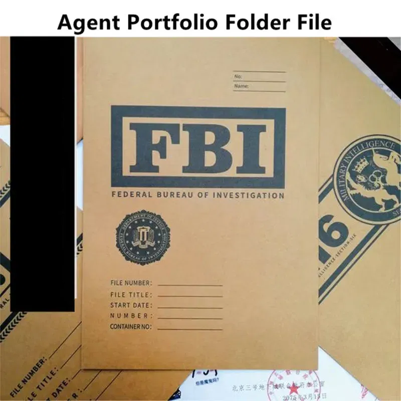 Color: green - Agent Portfolio Folder File Archives Cosplay FBI CIA Central Intelligence MI6 British Army Movie Film Prop Set