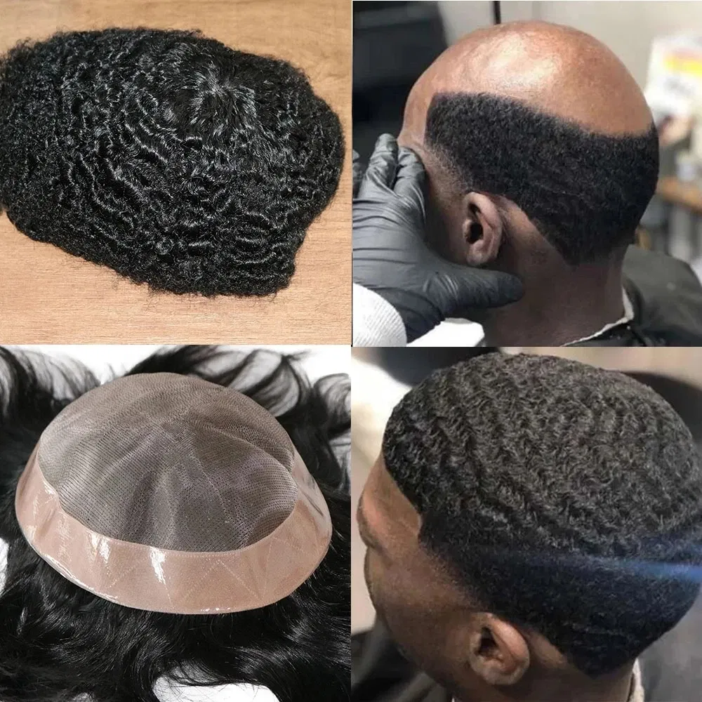 Toupee Color: 6R#, Toupee Density: 110%, Length: 6 inches, Toupee Size: 7x9, Toupee Design: free - 20MM Curly Brown Black Super Durable Mono Lace&Pu Mens Toupee Wig Human Hair 15mm Capillary Prosthesi Weave Replacement For Male