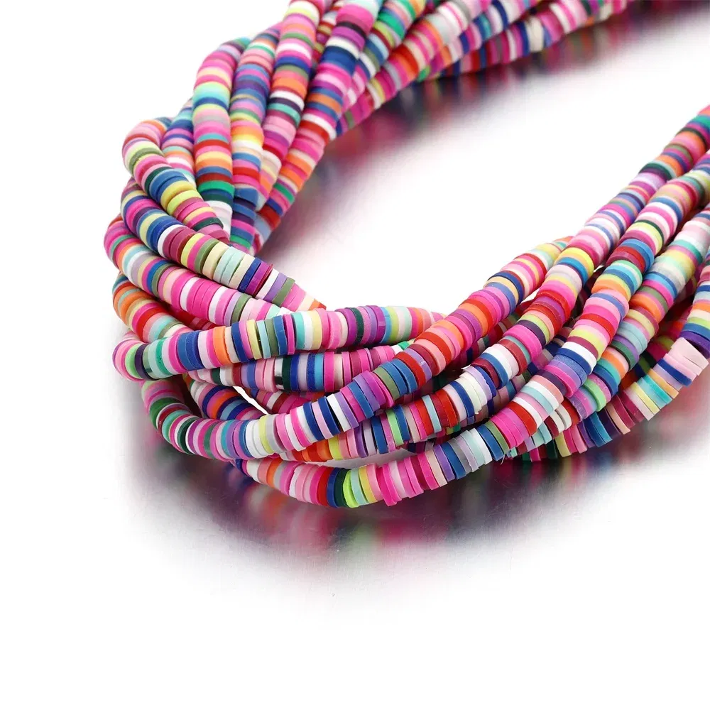 Color: DEEP BLUE, Item Diameter: 6mm - 16Inch/Line 6mm Colorful Flat Round Polymer Clay Beads Loose Spacer Beads for DIY Jewelry Making Bracelet Necklace Accessories