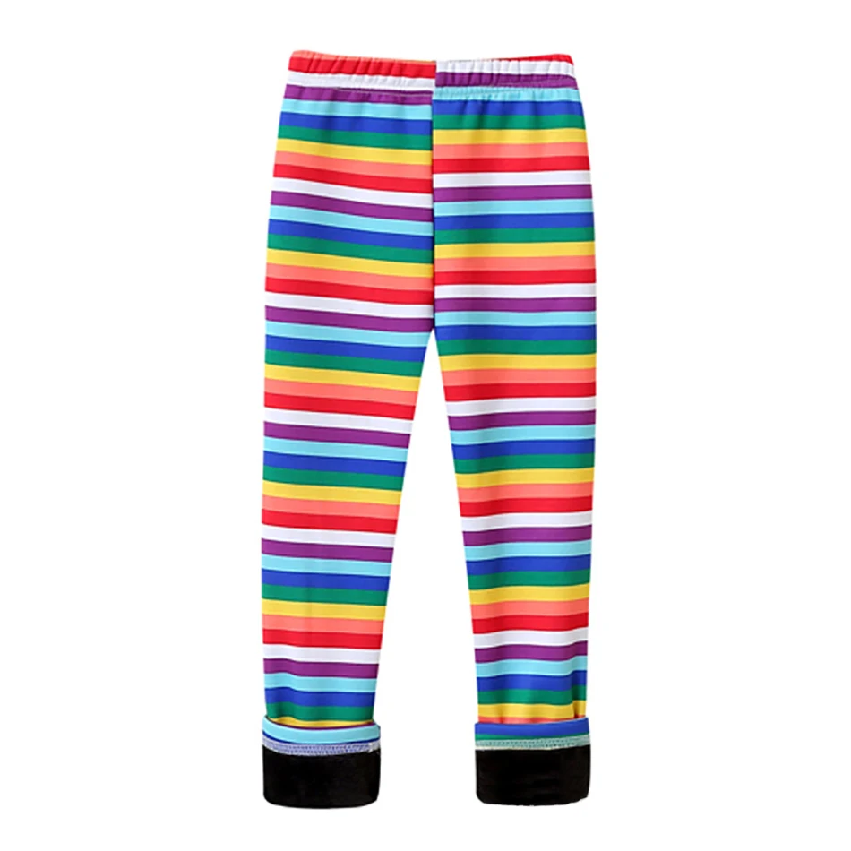 Color: Lavender, Size: 80 - Girls Warm Plush Long Pants for Autumn Spring Cartoon Butterfly Striped Soft Cozy Leggings Fleece-Lined Bottoms Kids Casual Wear