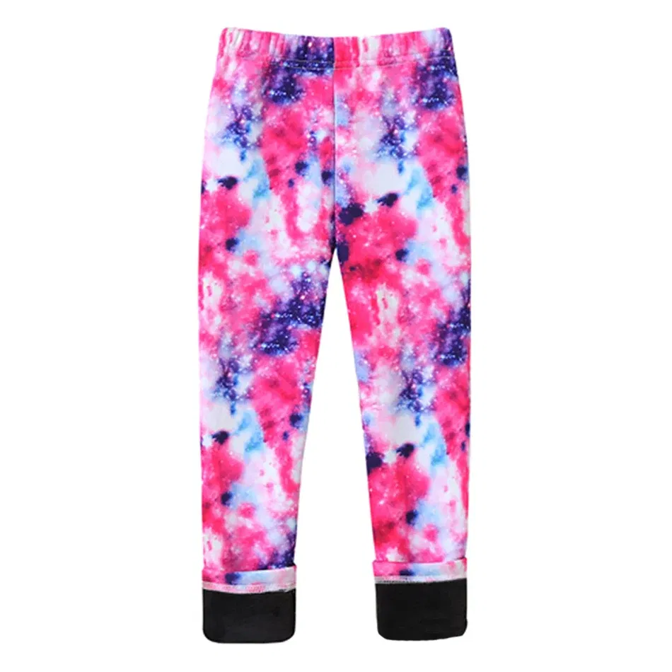 Color: Lavender, Size: 80 - Girls Warm Plush Long Pants for Autumn Spring Cartoon Butterfly Striped Soft Cozy Leggings Fleece-Lined Bottoms Kids Casual Wear