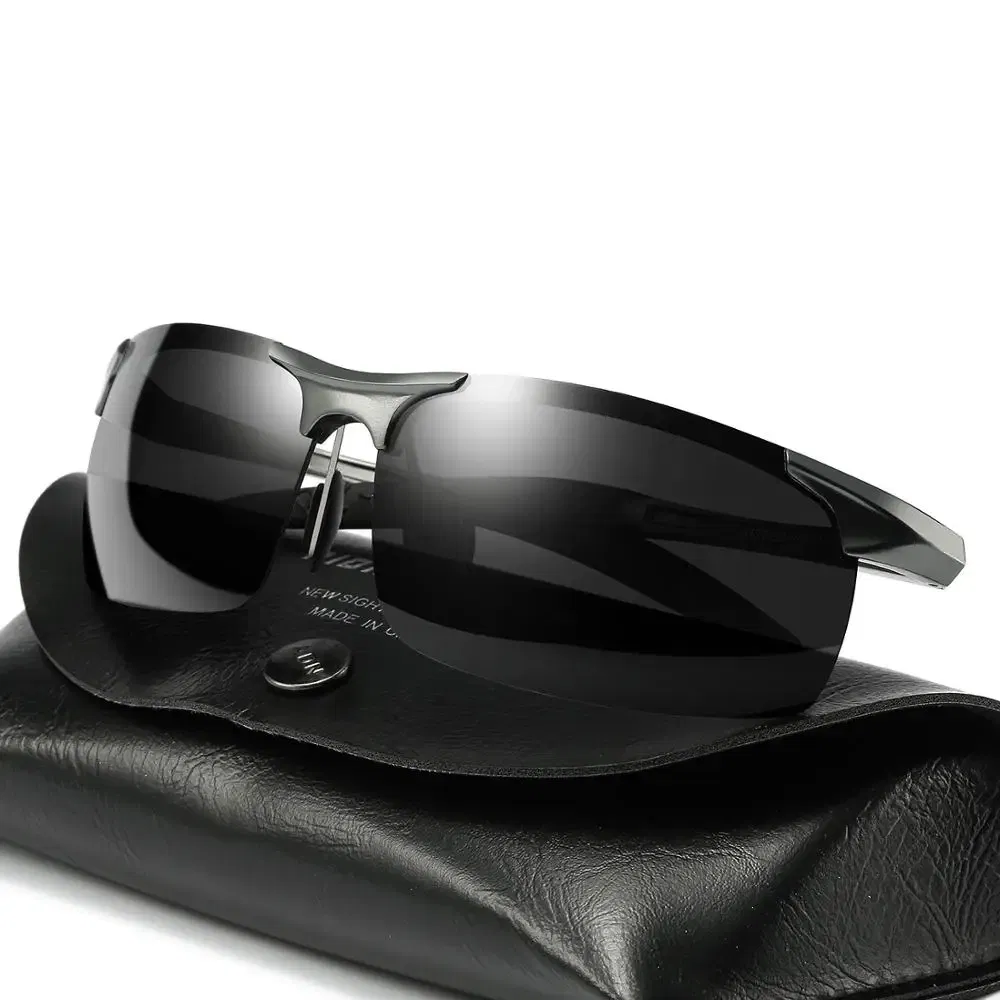 Lenses Color: green, Frame Color: Yellow - Myopia Photochromic Sunglasses Diopter Polarized Driving Goggle Men Chameleon Change Color transition Prescription Sun Glasses