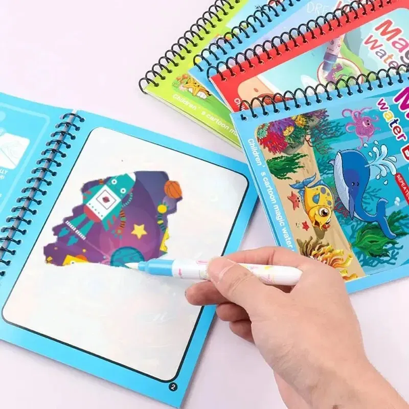 Color: Red - NEW Kids Magic Water Drawing Books Coloring Books Painting Toys for Kids Birthday Christmas New Year Gift for Boys and Girls