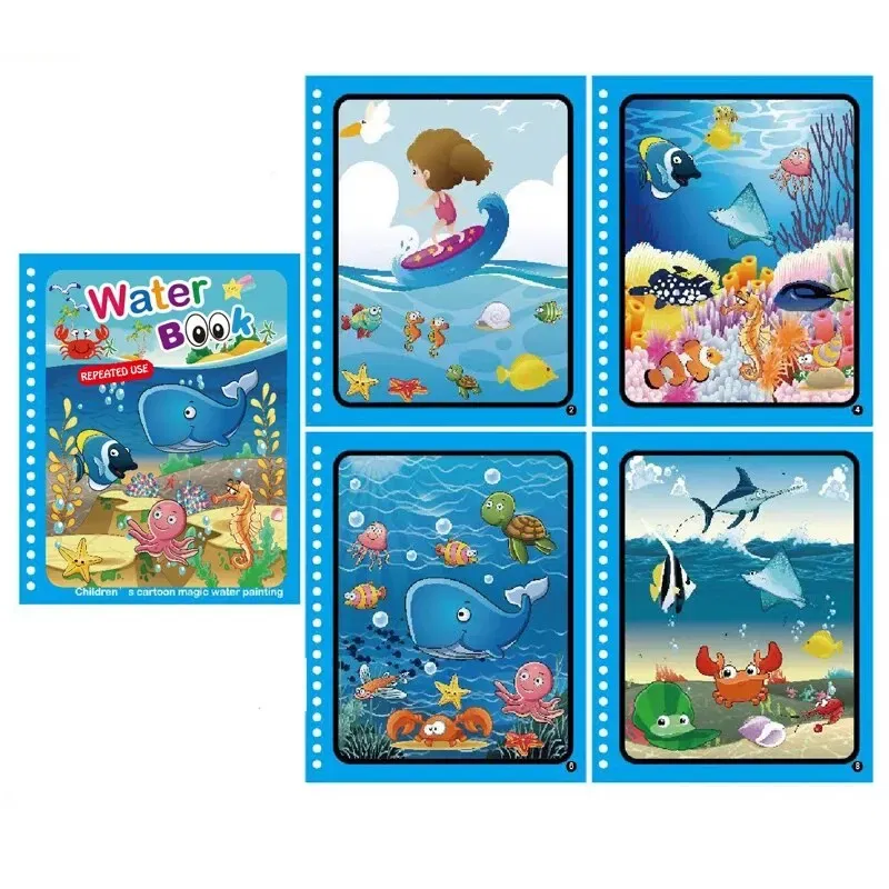 Color: Red - NEW Kids Magic Water Drawing Books Coloring Books Painting Toys for Kids Birthday Christmas New Year Gift for Boys and Girls