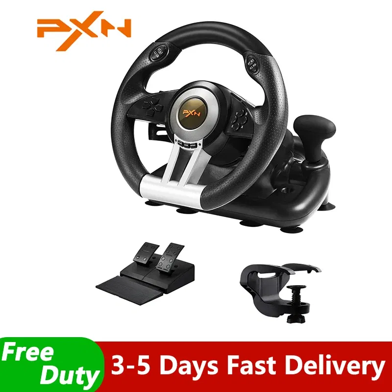 Color: black, Ships From: CHINA - New! PXN V3 Pro Gaming Racing Wheel Volante PC Steering Wheel Racing Game 180?° for PC Windows/PS3/PS4/Switch/Xbox One/Xbox