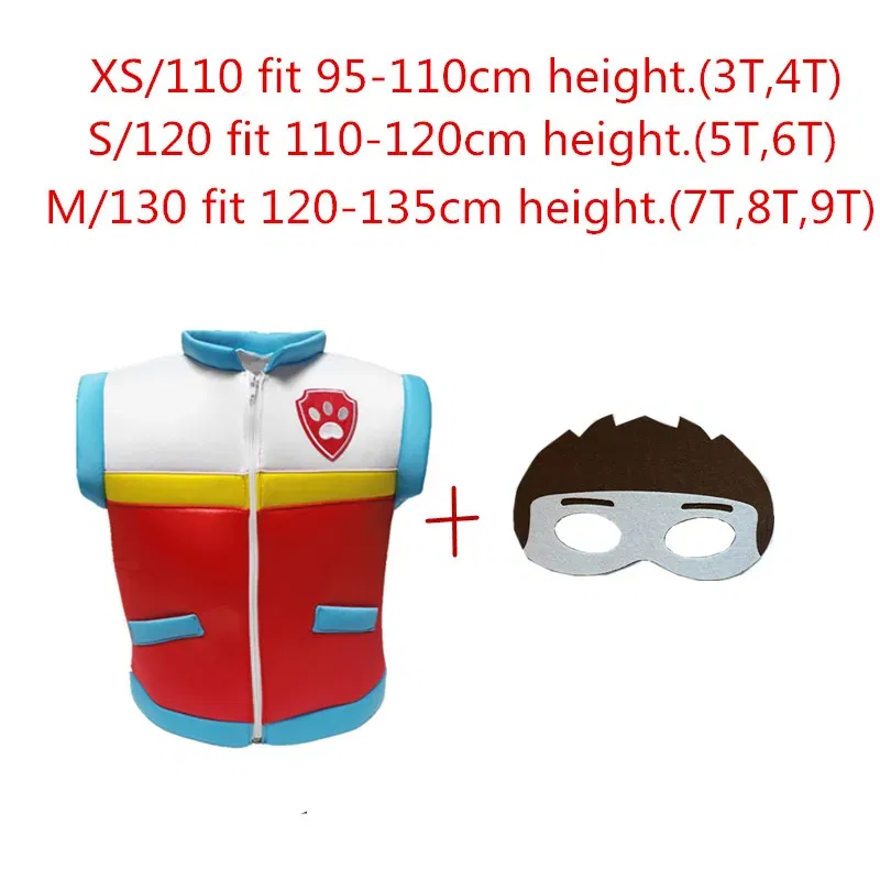 Color: MistyRose, Height: 51cm-99cm, Ships From: CHINA - Carnival Ryder Captain Cosplay Costumes Paw Patrol Birthday Party Dress Role-Playing Costume for Children Gifts