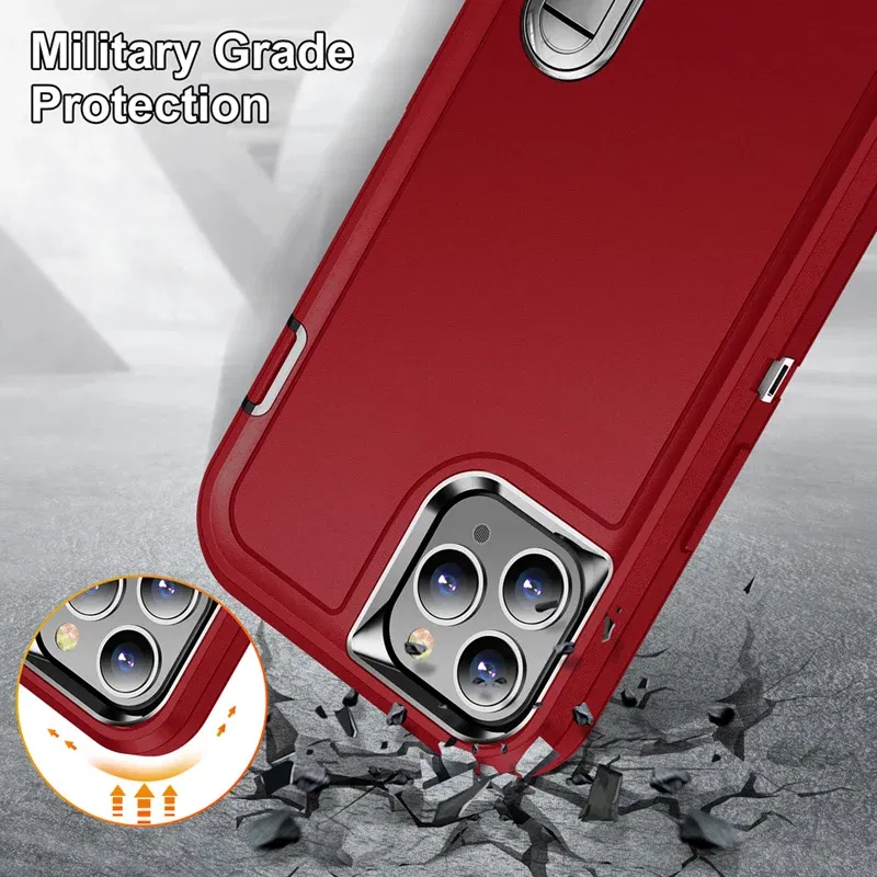 Color: Blue, Material: PC - PKCASE Shockproof Case For iPhone 13 Mini 12 11 Pro Max 6 7 8 Plus Bracket Protective Cover For iPhone X XS XR SE 2020 2022