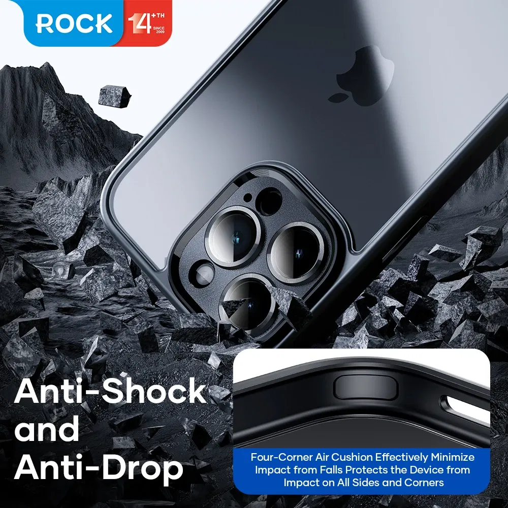 Color: Blue, Material: ABS - ROCK Translucent Case for iPhone 15 Pro Max Cover 2023 Anti-knock Matte TPU Bumper Case for iPhone 15 Pro 15 Plus PC Back Cover