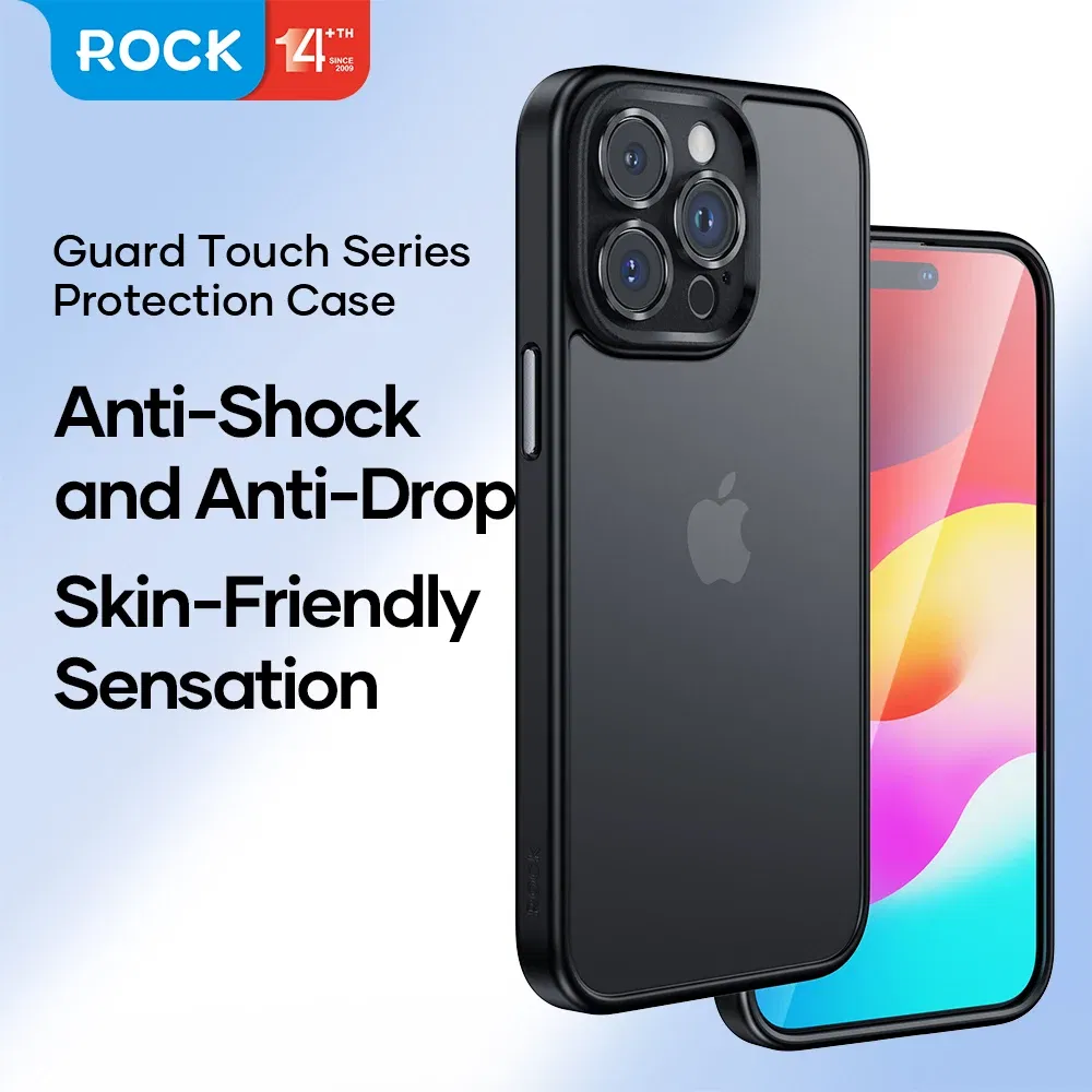 Color: Blue, Material: ABS - ROCK Translucent Case for iPhone 15 Pro Max Cover 2023 Anti-knock Matte TPU Bumper Case for iPhone 15 Pro 15 Plus PC Back Cover