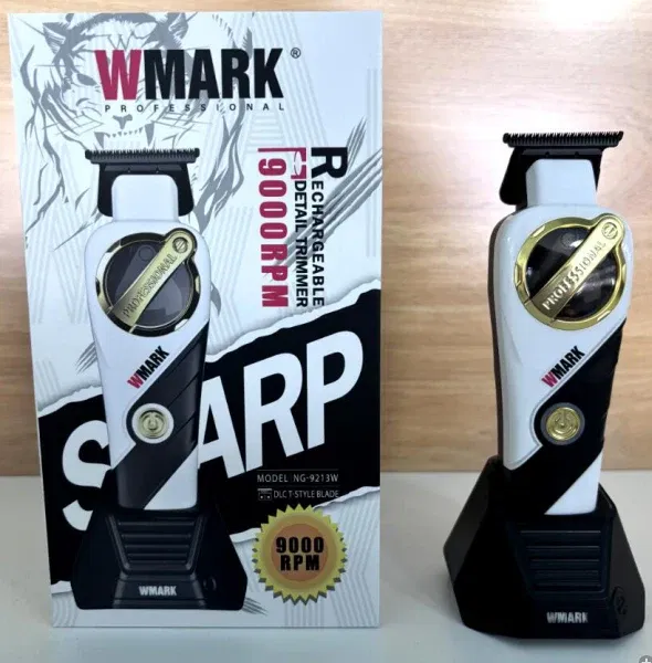 Color: WHITE - WMARK 9213Hair Clipper for men,Hair Trimmer,Magnetic levitation motor,high speed 9000rpm,Beard Trimmer,DLC Blade