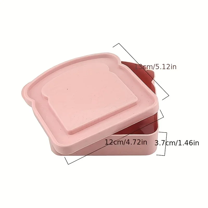 Color: Pink - 2025 sonic Sandwich Containers Lunch Toast Storage Box With Lid Portable Food Storage Reusable Microwave Lunch Sandwich Box