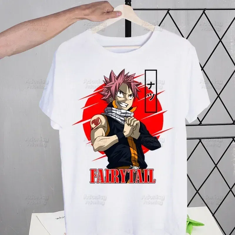 Color: Yellow, Size: M - Anime Fairy Tail Cartoon Natsu Erza Gray Lucy T-shirts Summer Men/Women Hip Hop Tshirt Streetwear t shirts Short Sleeve Tops