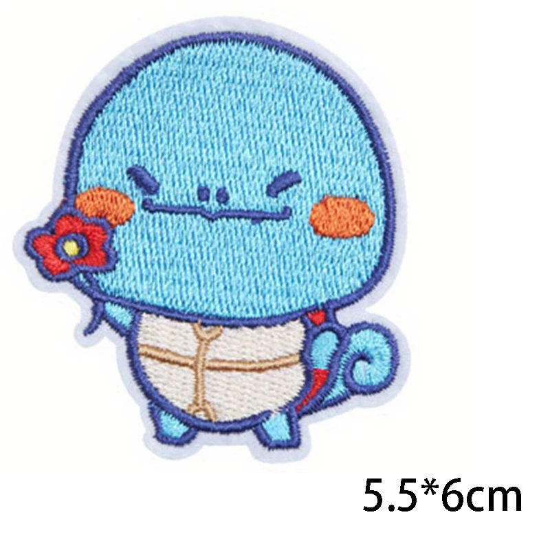 Color: Black Nickel - Kawaii Animals Patch Anime Game Embroidered Patches For Clothing DIY Iron on Patches For Clothes Jacket Cartoon Patch Stickers